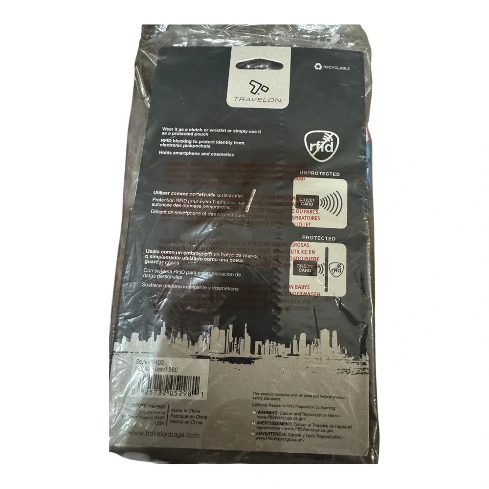 Travelon RFID Wristlet Clutch Floral Travel Wallet NWT - Picture 2 of 4